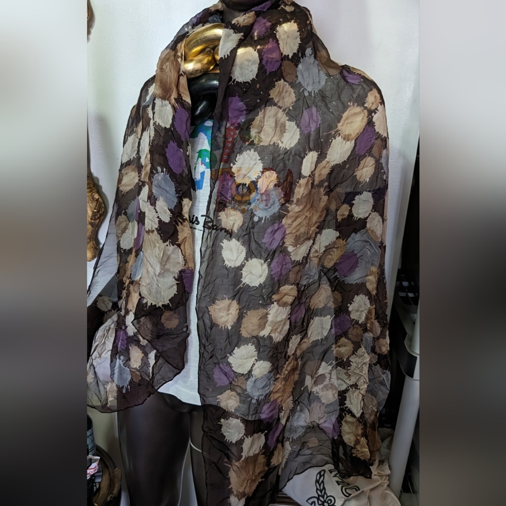 Moschino • Rectangular Silk Paint Drops Scarf